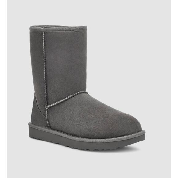 Ugg Classic II Short Boots 9 Gray NWT NEW Booties Shearling Fur Suede - Picture 3 of 13